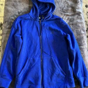 Adidas Women's Blue Zip-Up Hoodie